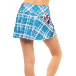 Long Post It Pleated Skirt Women - Blue, Multicoloured -Muse Style Shop 00973000 12