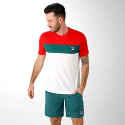 Fila Adam Shorts Men - Dark Green, Red -Muse Style Shop 02275000 24