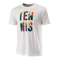 Wilson Stacked Tech T-Shirt Men - White, Multicoloured