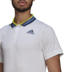 ADIDAS Primeblue Freelift Heather Polo Men - White, Blue -Muse Style Shop 14760000 16