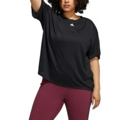 ADIDAS 3-Stripes Plus Size T-Shirt Women - Black, White -Muse Style Shop 15570000 10