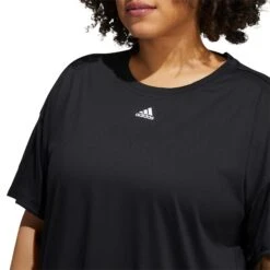 ADIDAS 3-Stripes Plus Size T-Shirt Women - Black, White -Muse Style Shop 15570000 15
