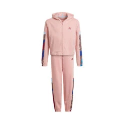 ADIDAS All Over Print Cotton Tracksuit Girls - Pink, Multicoloured