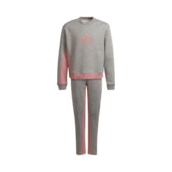 ADIDAS Badge Of Sport Cotton Tracksuit Girls - Lightgrey, Pink