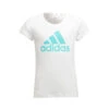 ADIDAS Big Logo Tee T-Shirt Girls - White, Turquoise
