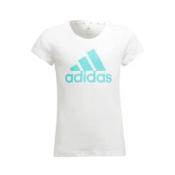 ADIDAS Big Logo Tee T-Shirt Girls - White, Turquoise