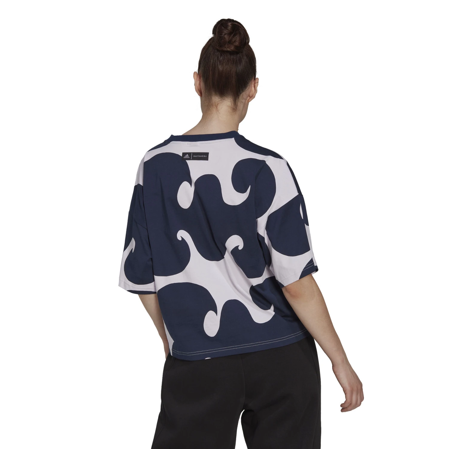 ADIDAS Marimekko Future Icon T-Shirt Women - Blue, White 3 ADIDAS Marimekko Future Icon T-Shirt Women - Blue, White - Image 3