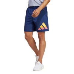 ADIDAS Train Icons 3-Stripes Training 9in Shorts Men - Blue, Orange -Muse Style Shop 17996000 13