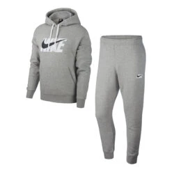 Nike Sportswear Graphic Hooded Tracksuit Men - Lightgrey, White