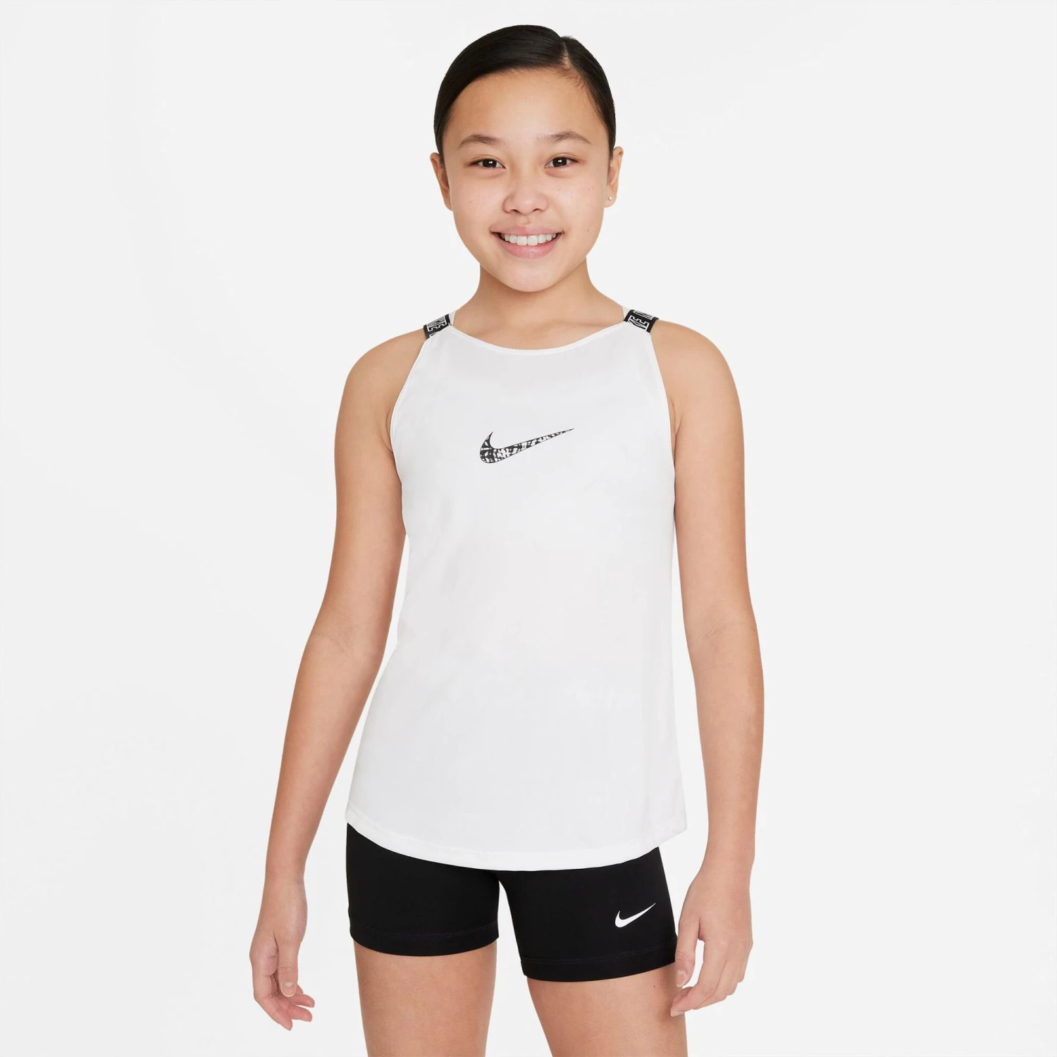 Nike Dri-Fit Elastika Tank Top Girls - White, Black 2 Nike Dri-Fit Elastika Tank Top Girls - White, Black - Image 2