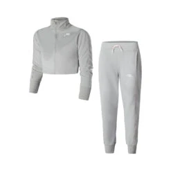 Nike Sportswear HW Tracksuit Girls - Lightgrey, Pink