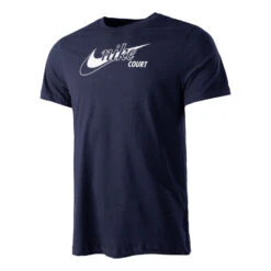 Nike Court Dri-Fit Swoosh T-Shirt Men - Blue, White