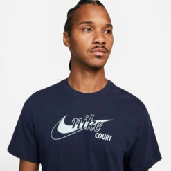 Nike Court Dri-Fit Swoosh T-Shirt Men - Blue, White -Muse Style Shop 55941000 17