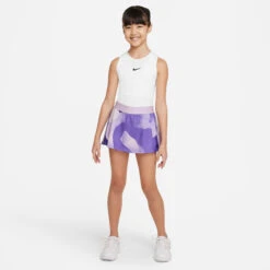 Nike Court Victory Dri-Fit Flouncy Printed Skirt Girls - Violet, White -Muse Style Shop 56093000 19