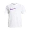 Nike Dri-Fit Graphic T-Shirt Boys - White, Lilac